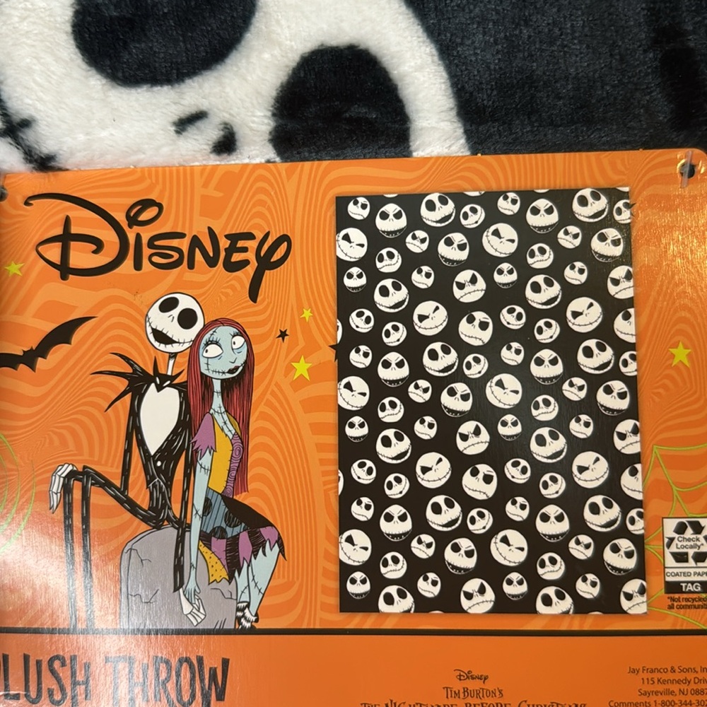 Disney The Nightmare Before Christmas Jack Skellington plush throw blanket NWT - Picture 5 of 5